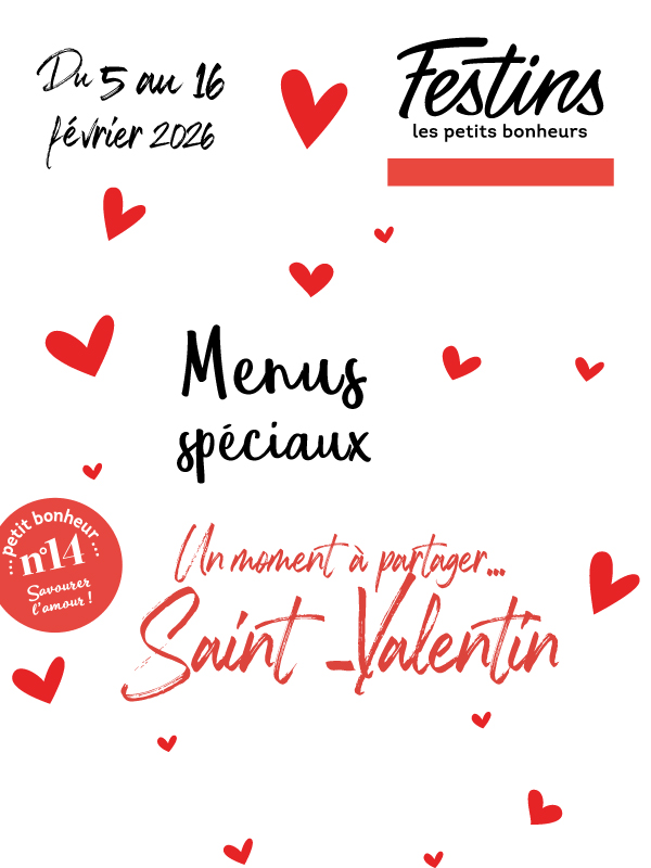 Menus traiteur, St-Valentin 2026 - Festins Yonne, Côte d'Or et Paris 12