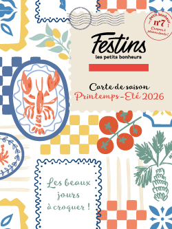 Carte de saison traiteur Printemps-Eté 2026 - Festins (Yonne, Côte d'Or et Paris 12)